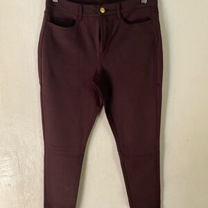 Michael Kors Chocolate Brown Pants with Gold Button